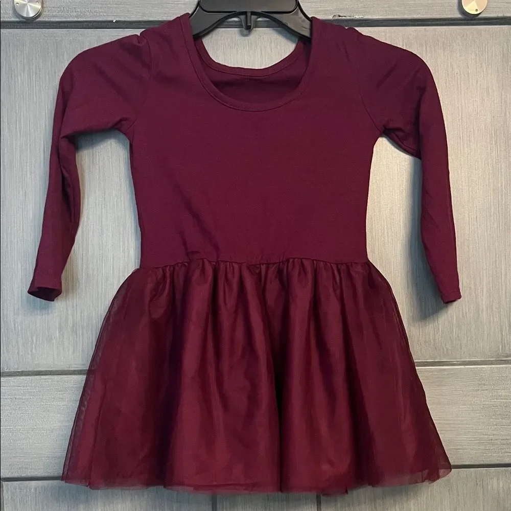 Old Navy 4T Girls Burgundy Tulle Blouse, Kids, Tulle, Fall, Autumn